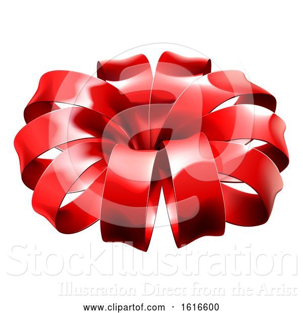 Vector Illustration of Red Christmas Bow