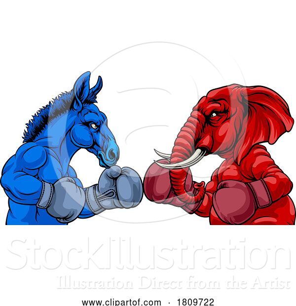 Vector Illustration of Republican Democrat Election Party Politics