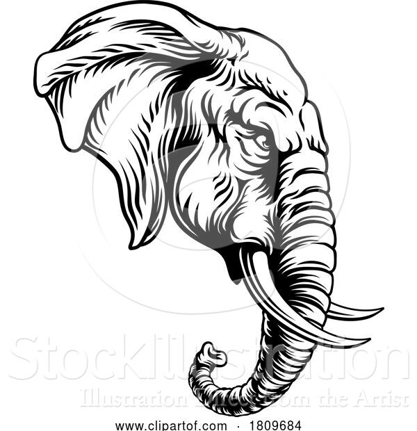 Vector Illustration of Republican Elephant Election Political Party Icon