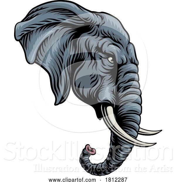 Vector Illustration of Republican Elephant Election Political Party Icon