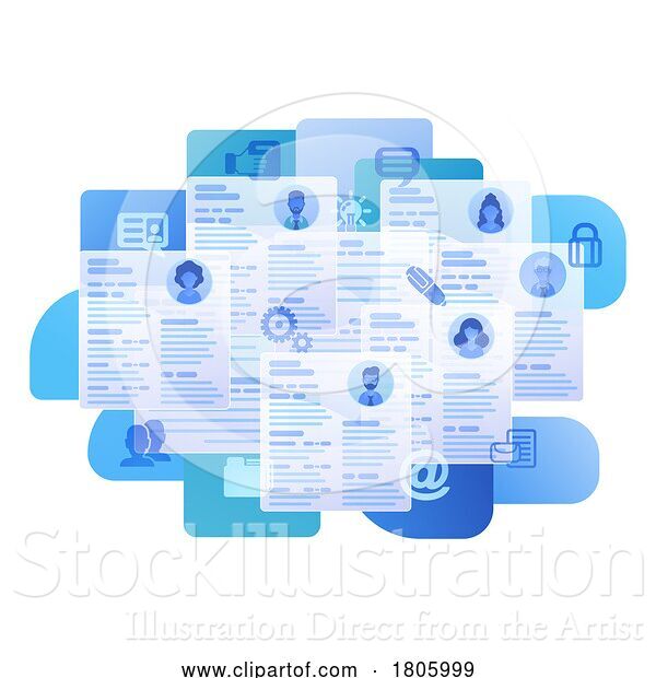 Vector Illustration of Resume Application Job Search Illustration Concept