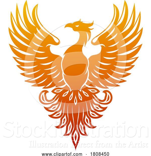 Vector Illustration of Rising Phoenix Bird