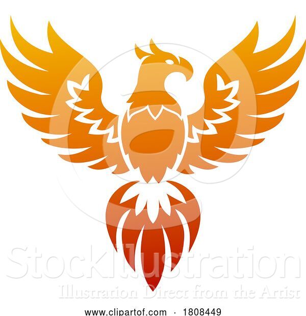 Vector Illustration of Rising Phoenix Bird
