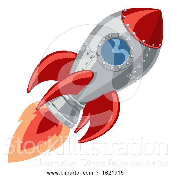 Vector Illustration of Rocket Space Ship