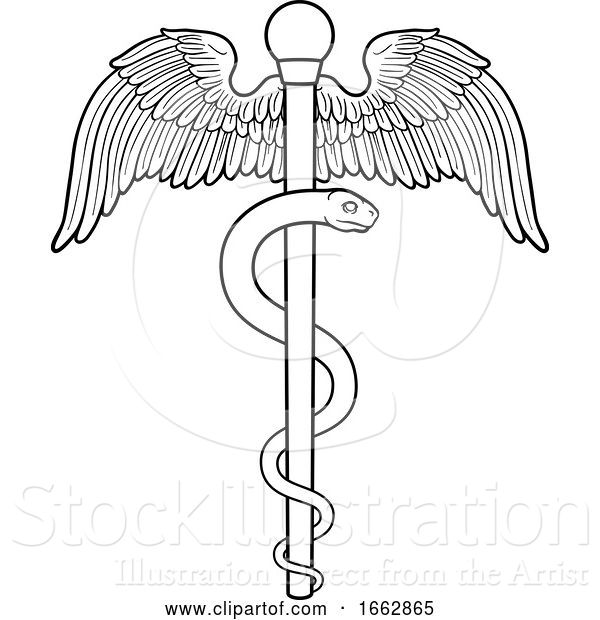 Vector Illustration of Rod of Asclepius Aesculapius Medical Symbol