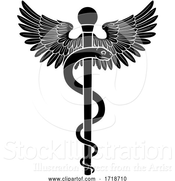 Vector Illustration of Rod of Asclepius Aesculapius Medical Symbol