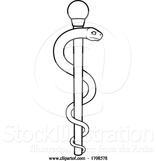 Vector Illustration of Rod of Asclepius Doctor Medical Symbol