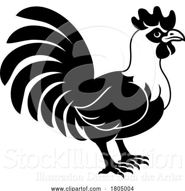 Vector Illustration of Rooster Chicken Chinese Zodiac Horoscope Year Sign