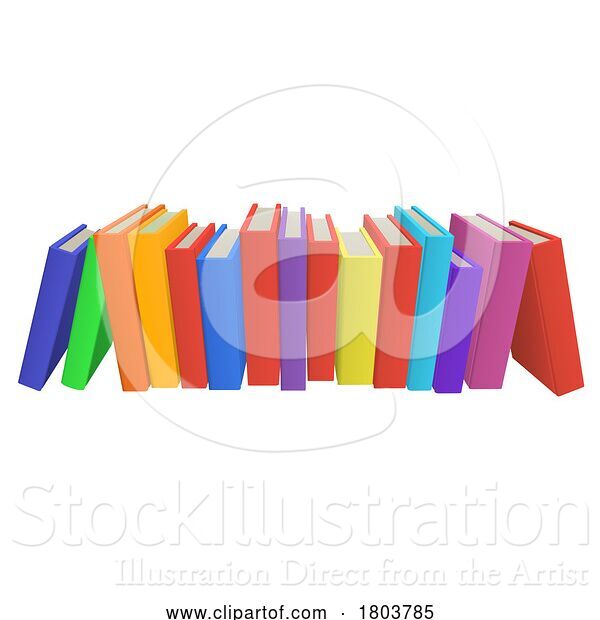 Vector Illustration of Row of Books Illustration