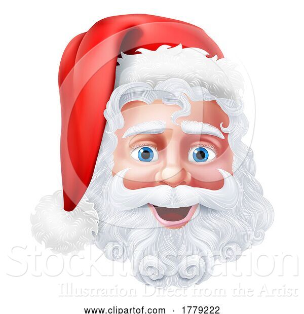 Vector Illustration of Santa Claus Christmas Character Face