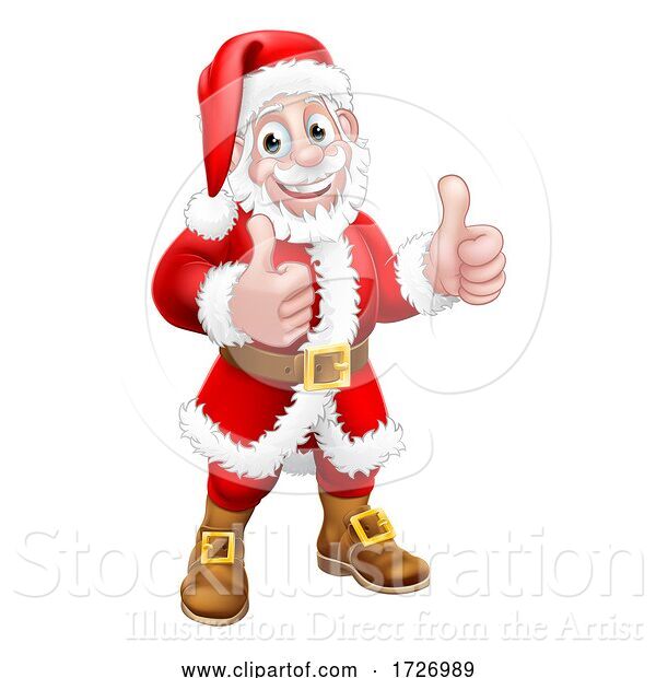 Vector Illustration of Santa Claus Christmas Character Thumbs up