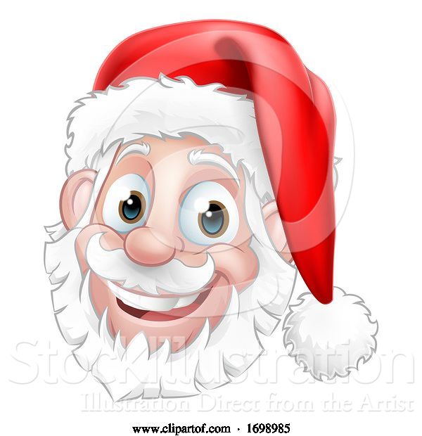 Vector Illustration of Santa Claus Face Christmas Character