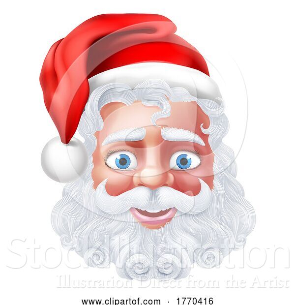 Vector Illustration of Santa Claus Father Christmas Face