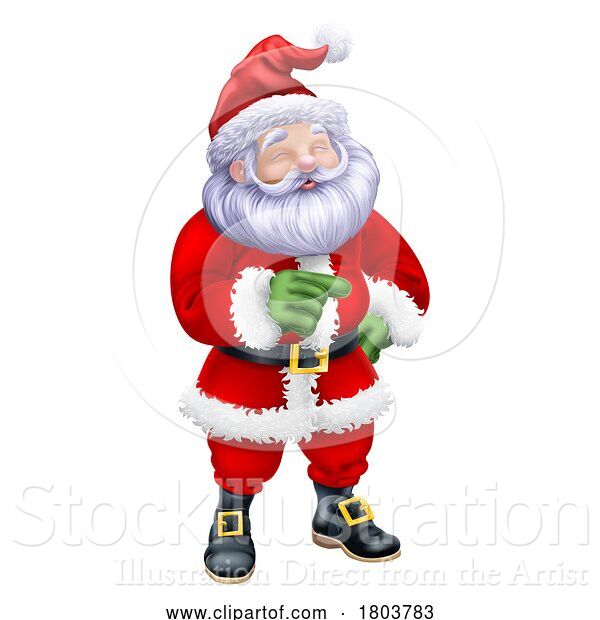 Vector Illustration of Santa Claus Father Christmas Pointing