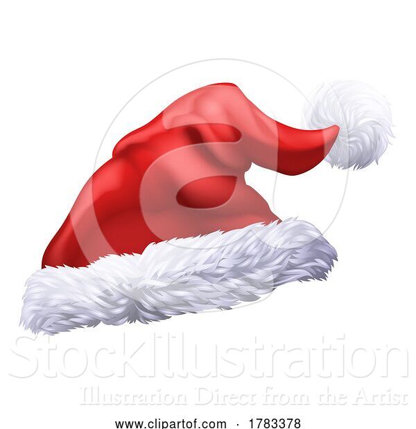 Vector Illustration of Santa Claus Hat Father Christmas Cap