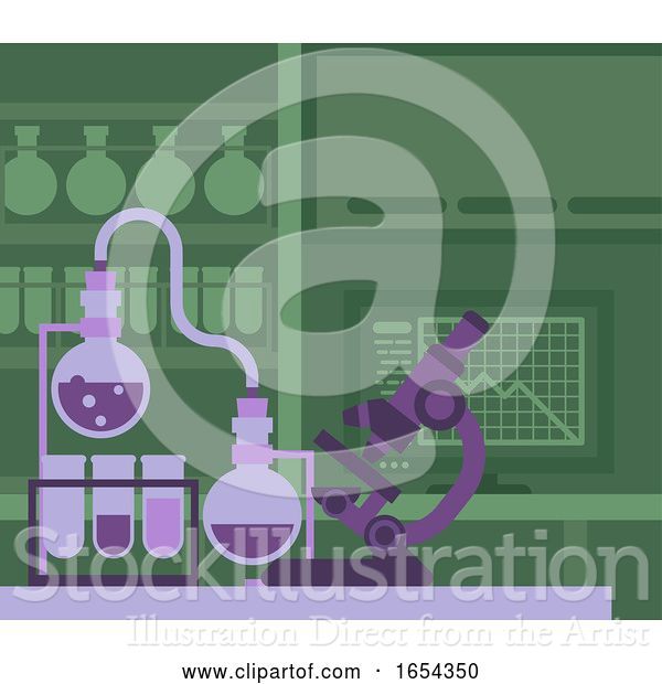 Vector Illustration of Science Research Laboratory Equipment