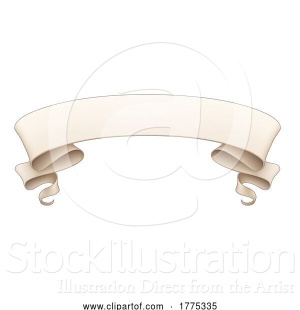 Vector Illustration of Scroll Banner Rolled up Paper Parchment Ribbon