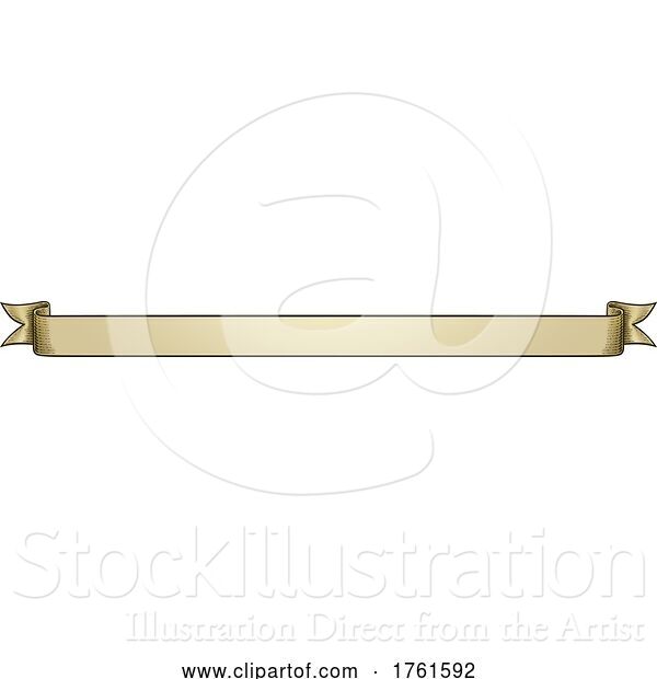 Vector Illustration of Scroll Vintage Woodcut Banner Paper Ribbon Drawing