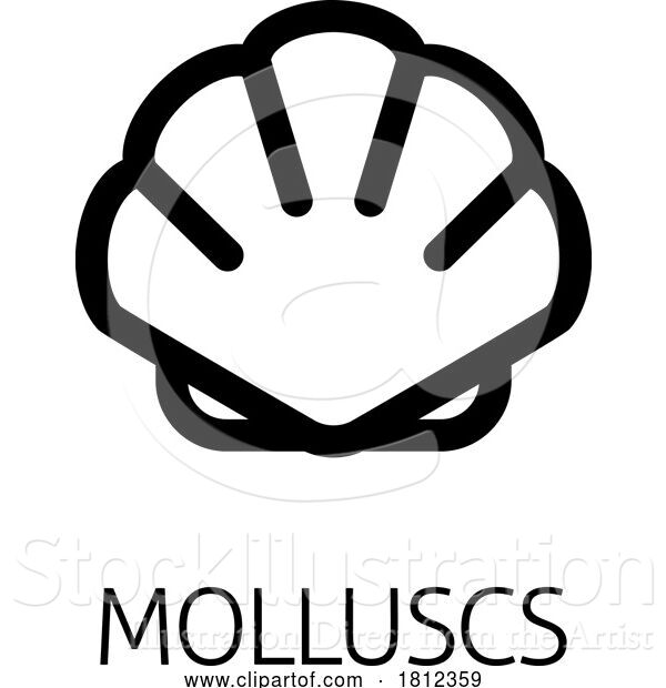 Vector Illustration of Seashell Shell Clam Mollusc Seafood Food Icon