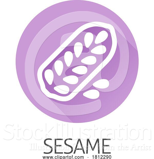 Vector Illustration of Sesame Seed Capsule Pod Food Allergen Icon Concept