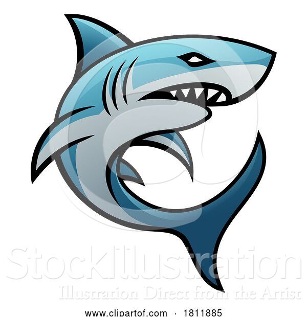 Vector Illustration of Shark Icon Mascot Illustration Concept