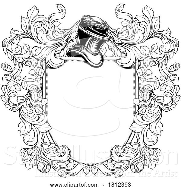 Vector Illustration of Shield Crest Heraldry Knight Family Coat of Arms