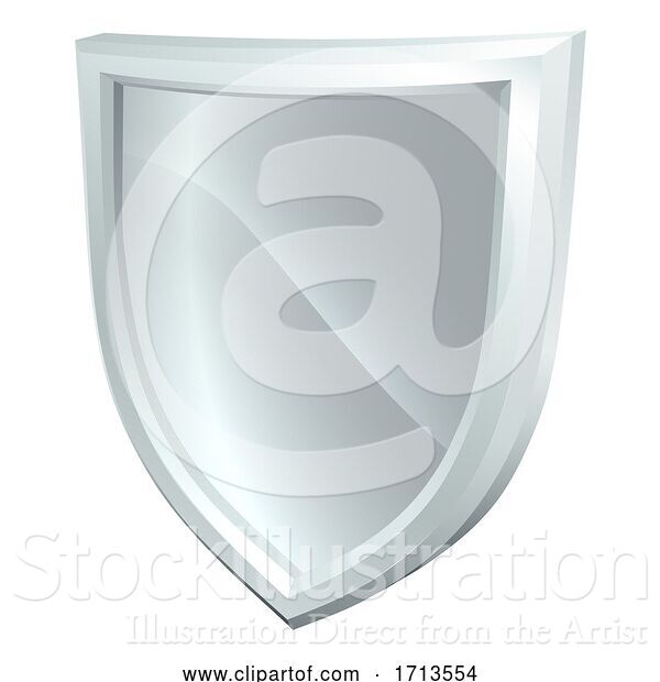 Vector Illustration of Shield Silver Metal Icon