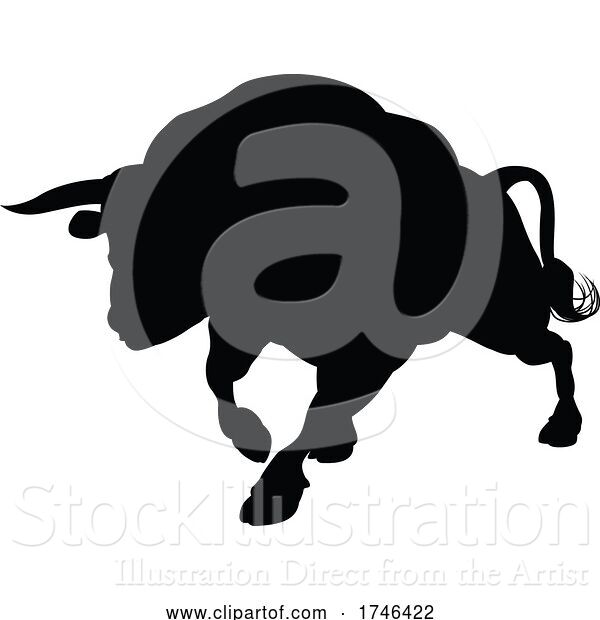 Vector Illustration of Silhouette Bull