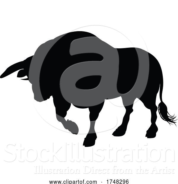 Vector Illustration of Silhouette Bull