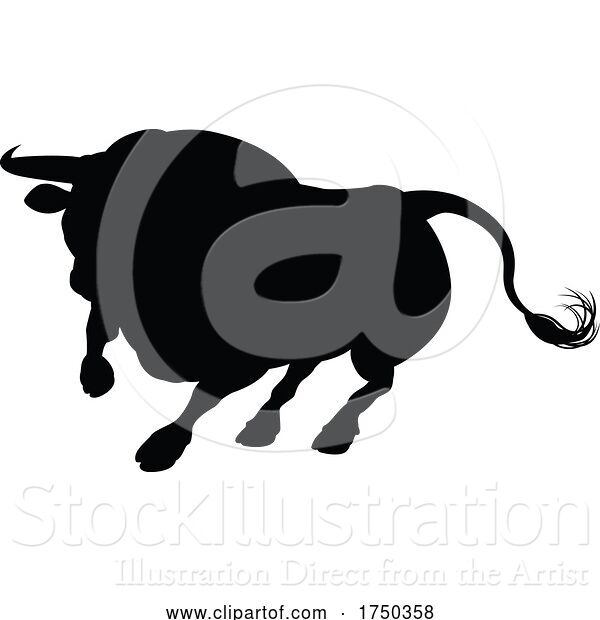 Vector Illustration of Silhouette Bull