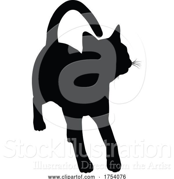 Vector Illustration of Silhouette Cat Pet Animal