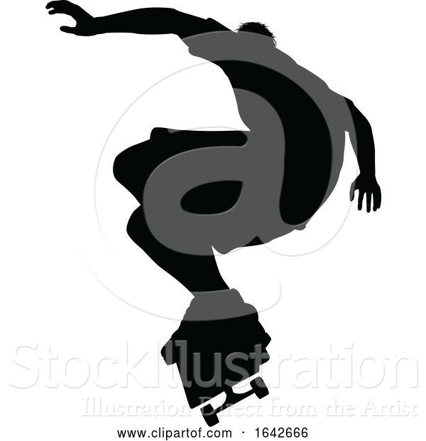 Vector Illustration of Silhouette Skater Skateboarder