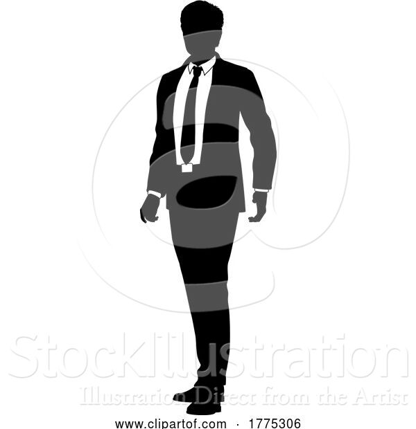 Vector Illustration of Silhouetted Business Man