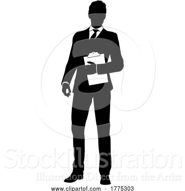 Vector Illustration of Silhouetted Business Man