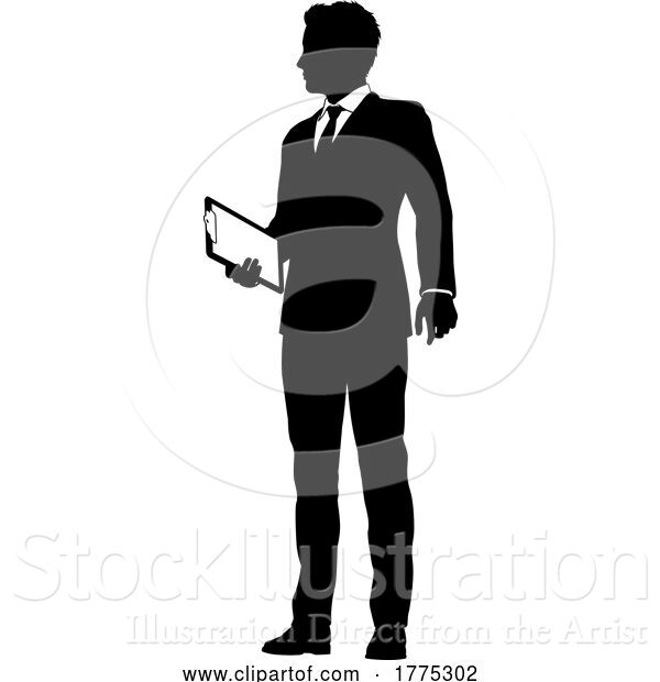 Vector Illustration of Silhouetted Business Man