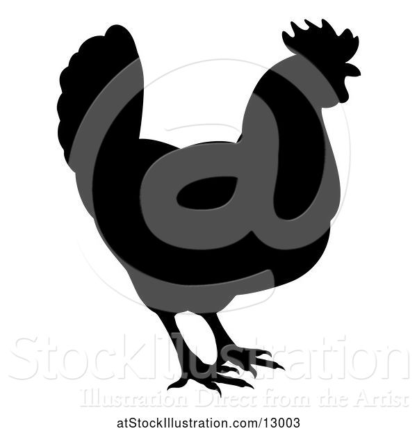 Vector Illustration of Silhouetted Chicken