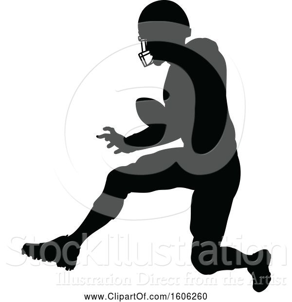 Vector Illustration of Silhouetted Football Player