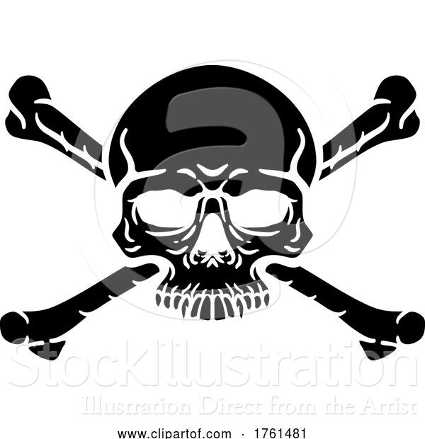 Vector Illustration of Skull and Crossbones Cross Bones