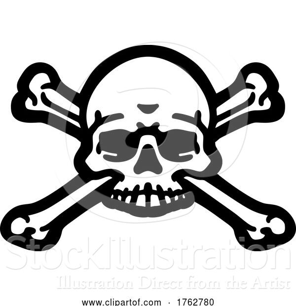 Vector Illustration of Skull and Crossbones Pirate Grim Reaper