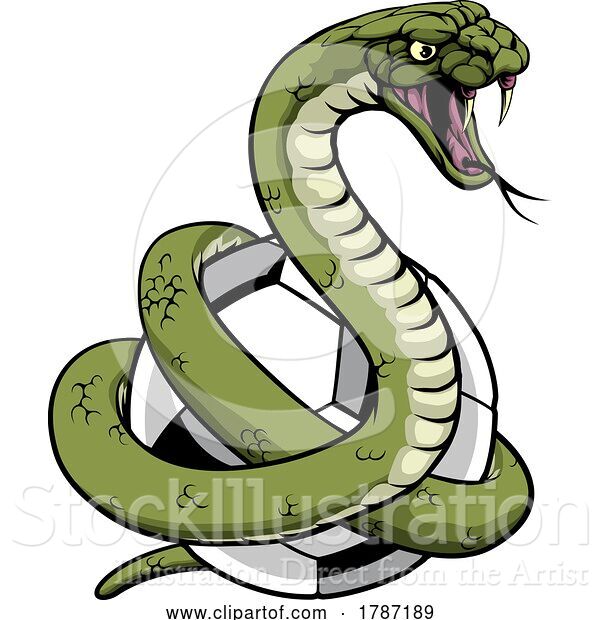 Vector Illustration of Snake Soccer Football Ball Animal Team Mascot