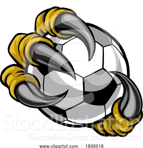 Vector Illustration of Soccer Football Ball Claw Eagle Monster Hand