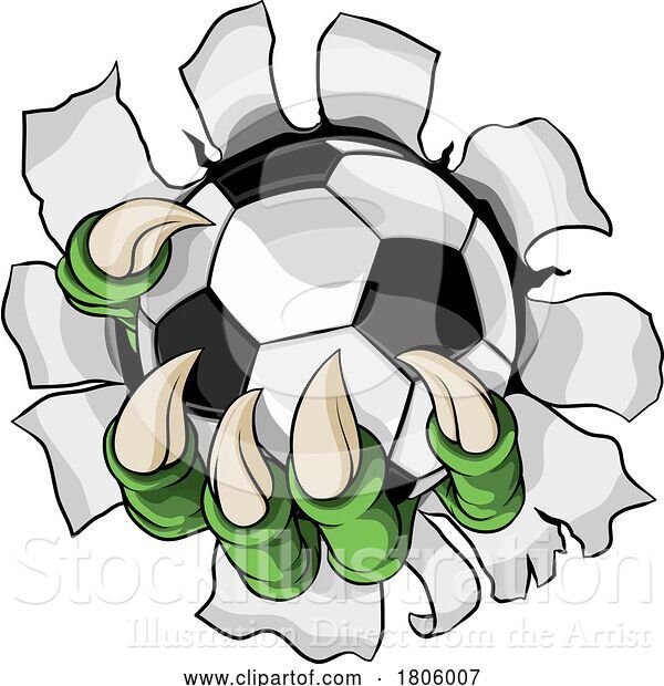 Vector Illustration of Soccer Football Ball Claw Monster Hand