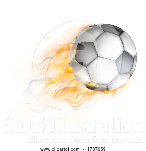 Vector Illustration of Soccer Football Ball Flame Fire Concept