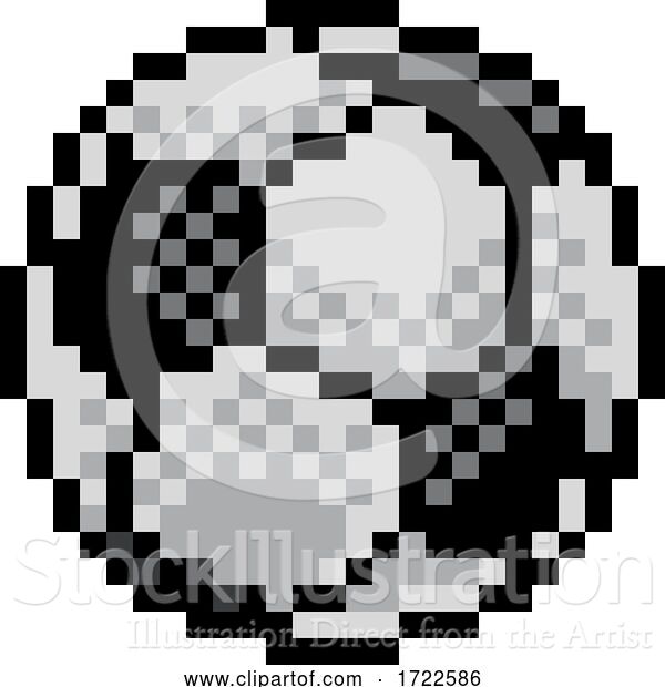Vector Illustration of Soccer Football Ball Pixel Art Sports Game Icon