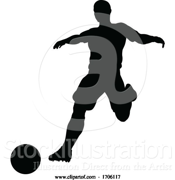 Vector Illustration of Soccer Football Player Silhouette