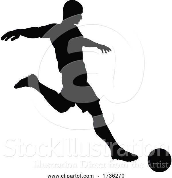 Vector Illustration of Soccer Football Player Silhouette