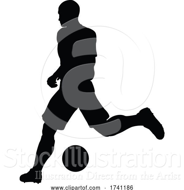 Vector Illustration of Soccer Football Player Silhouette