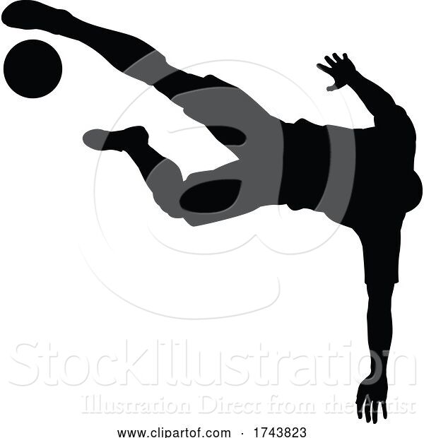 Vector Illustration of Soccer Football Player Silhouette