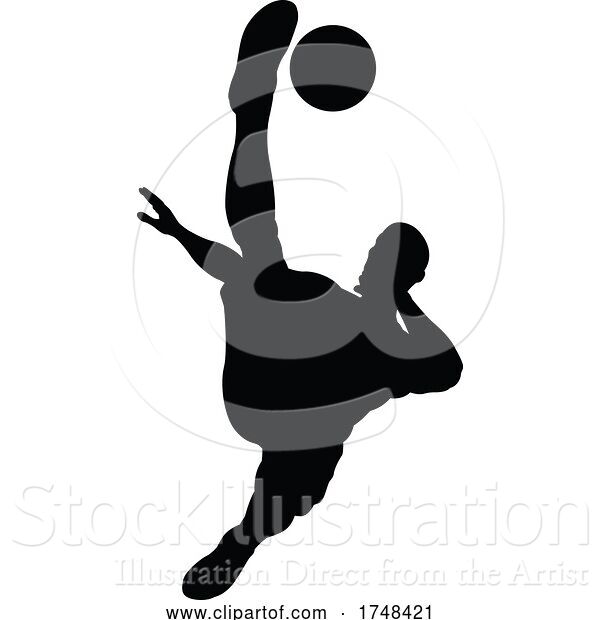 Vector Illustration of Soccer Football Player Silhouette