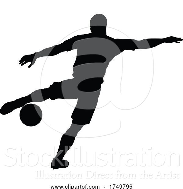 Vector Illustration of Soccer Football Player Silhouette